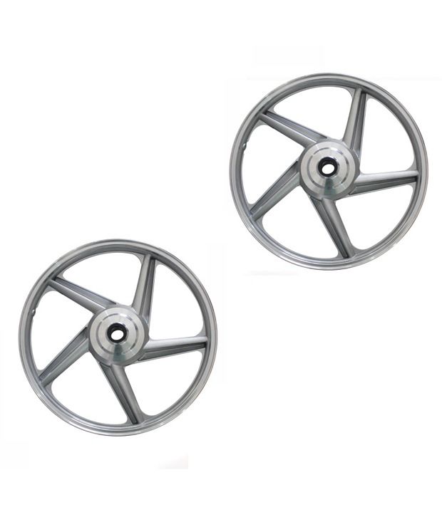 65 OFF on Speedwav 5 Leaf Bike Alloy Wheel Silver Set Of 2 yamaha