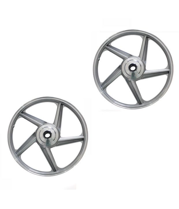Speedwav 5 Leaf Bike Alloy Wheel Silver Set Of 2-yamaha Rd 350