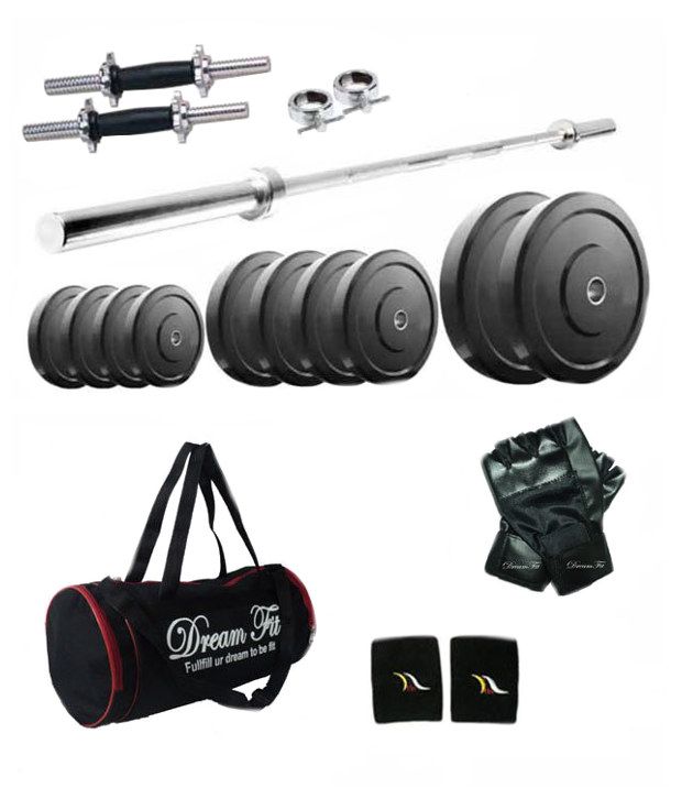 25 OFF on Dreamfit Combo Of 22 Kg Home Gym 4 Feet Straight Rod