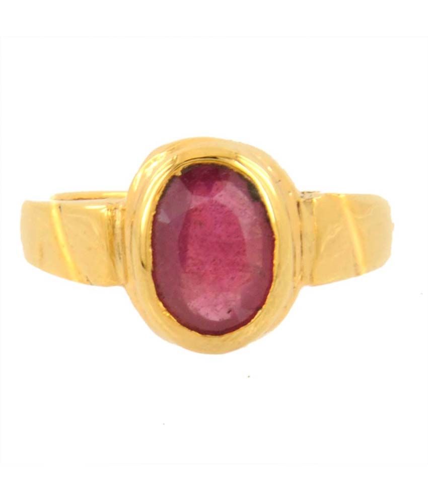 Avataar Panch Dhatu Ruby Gmstone 3.60 Carat Manik Ratan Adjustable Ring