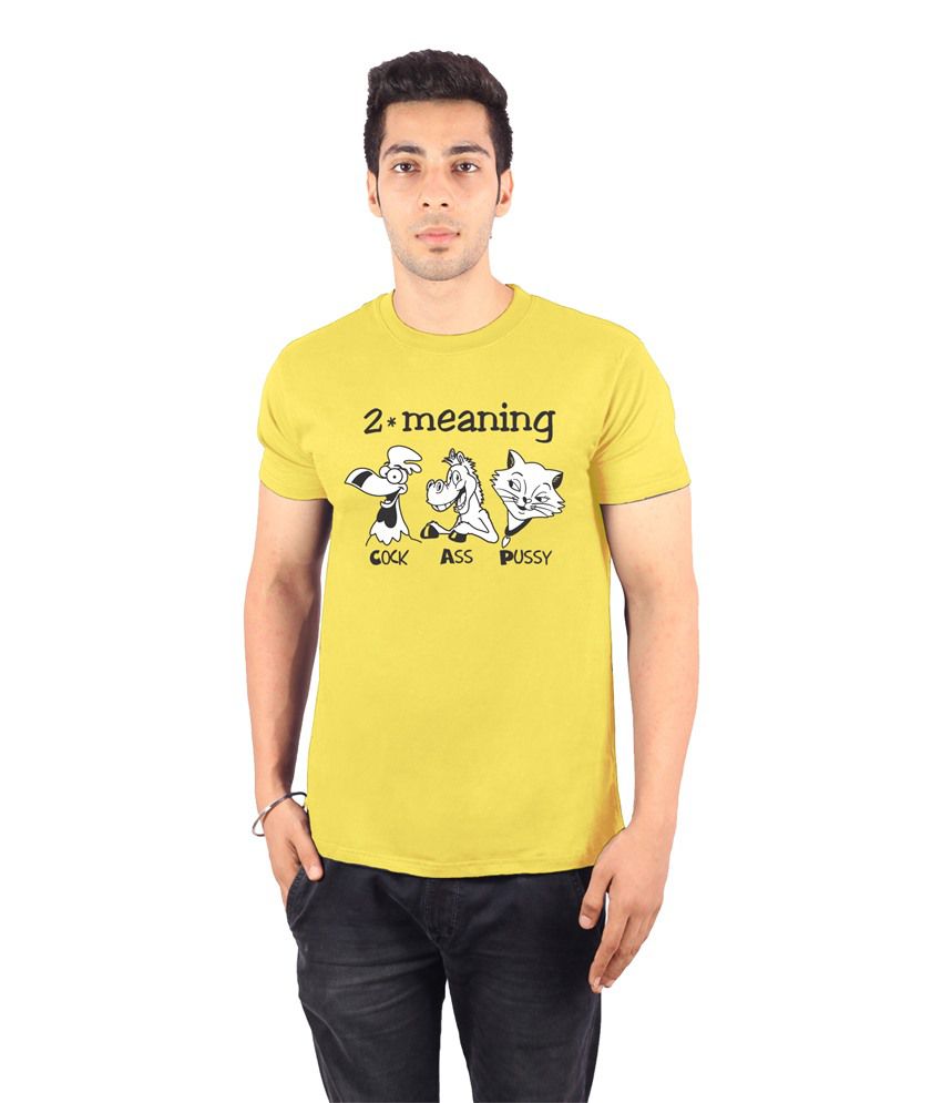 30% OFF on Enquotism Yellow Cotton Double Meaning T Shirt on ...