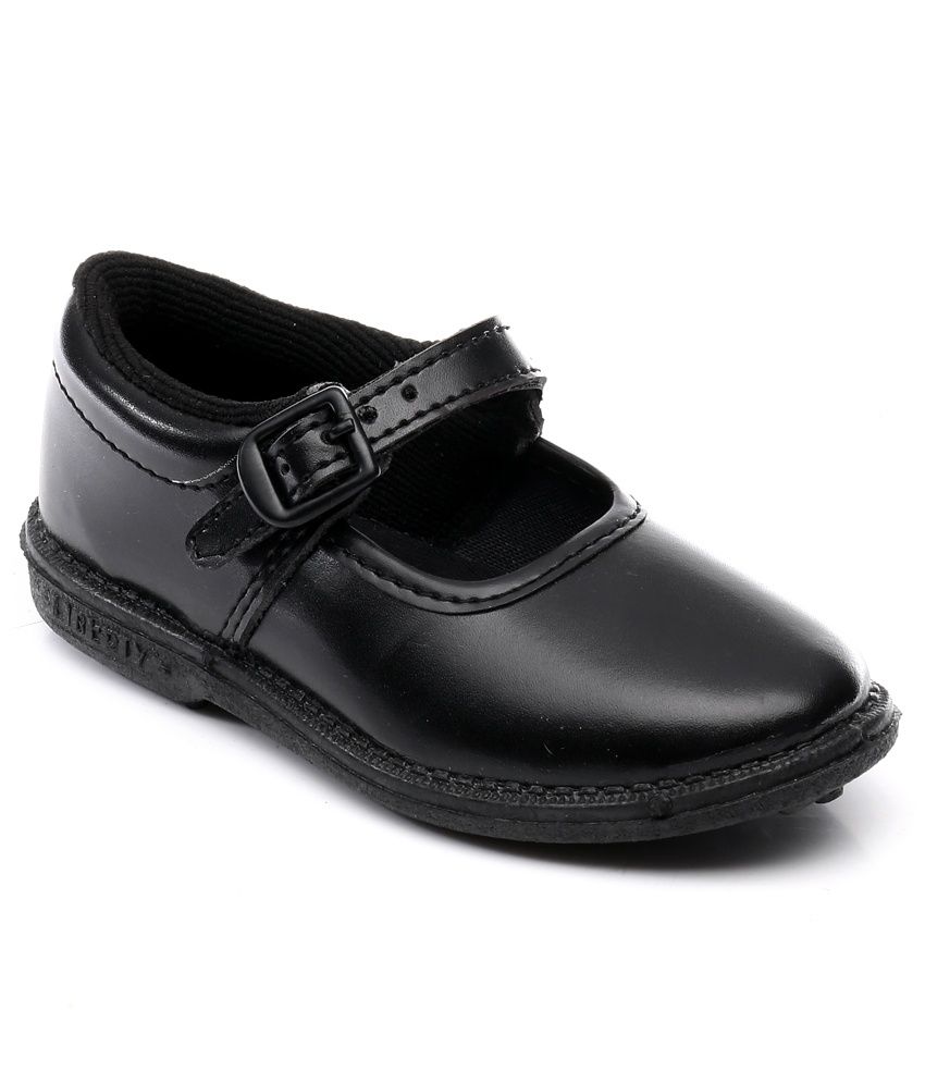 Hitway Black Faux Leather School Shoes 