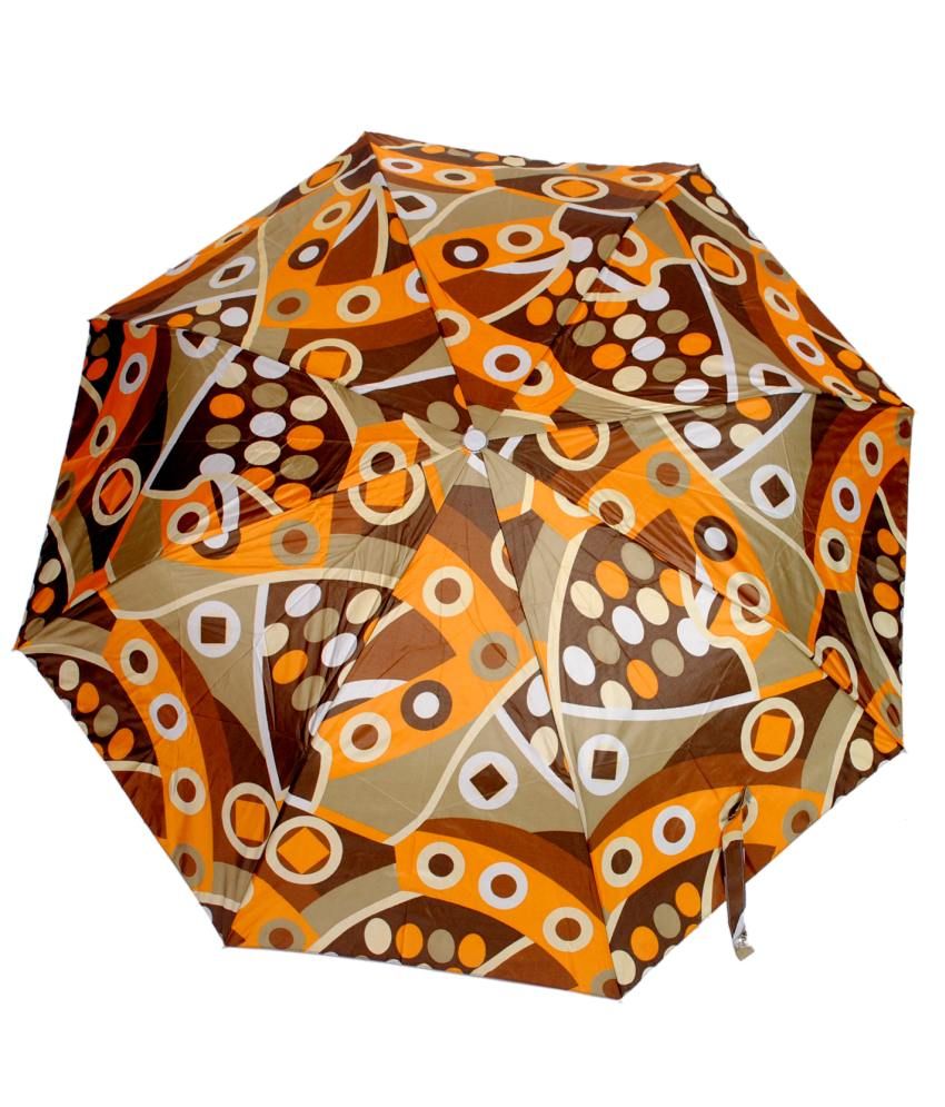 Macrobian Multi Polyester 3 Fold Umbrella For Women