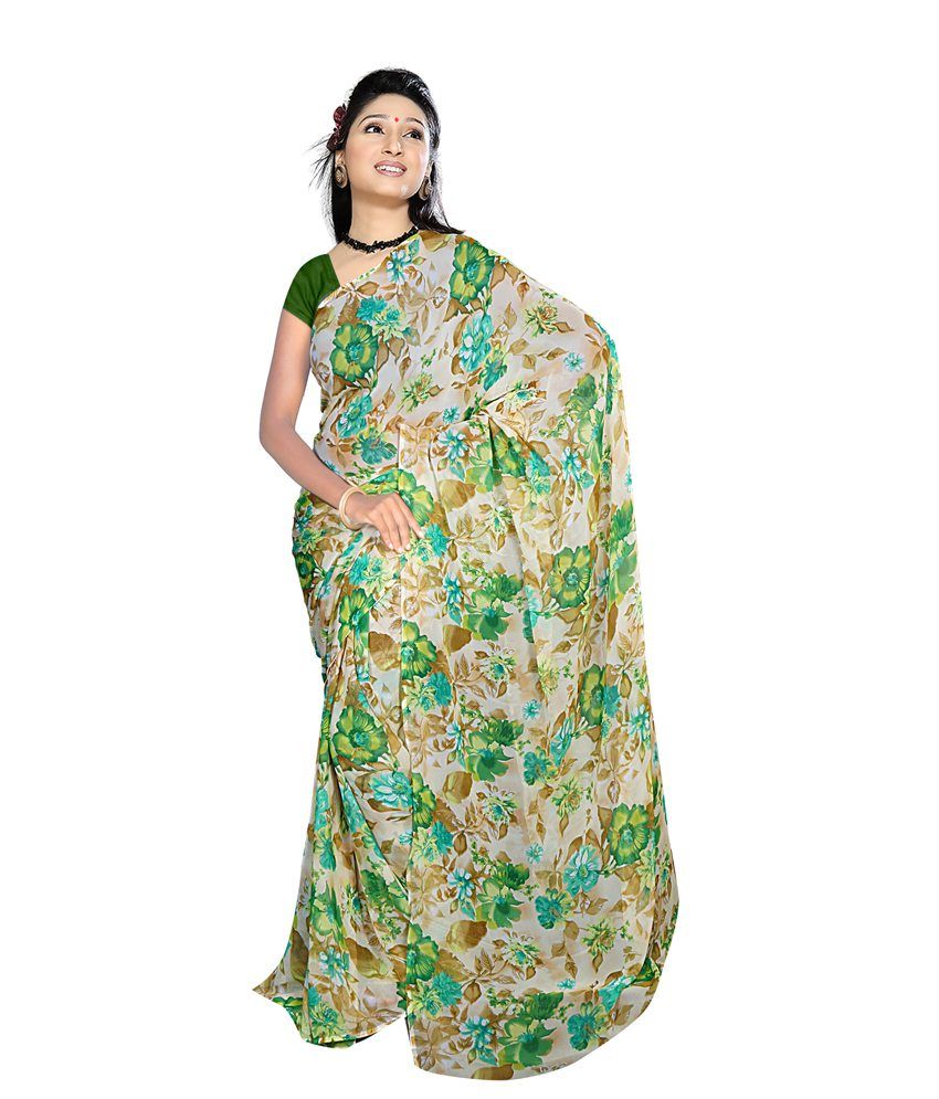 sr green faux georgette saree buy sr green faux sr green faux georgette saree buy sr green faux