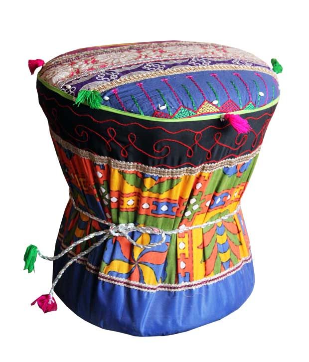 Renown Adorable Rajasthani Print Sitting Muddi/pouffs