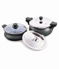 Pigeon All In One Super Cooker Value Pack-Hard Anodized with Induction Base