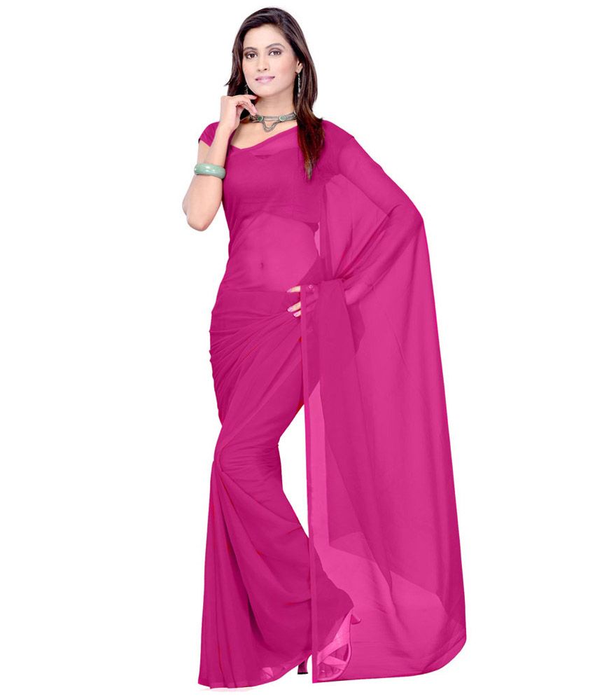 Plain Pure Chiffon Sarees