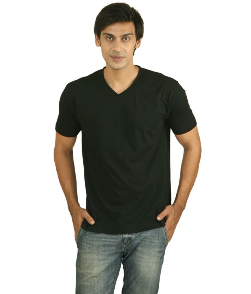 Style Shell Black Cotton Basics T-shirt available at snapdeal for Rs.195