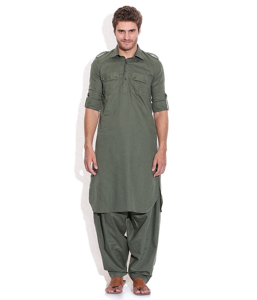 70 OFF on Raymond Ethnix Green Pathani Kurta Salwar on Snapdeal PaisaWapas