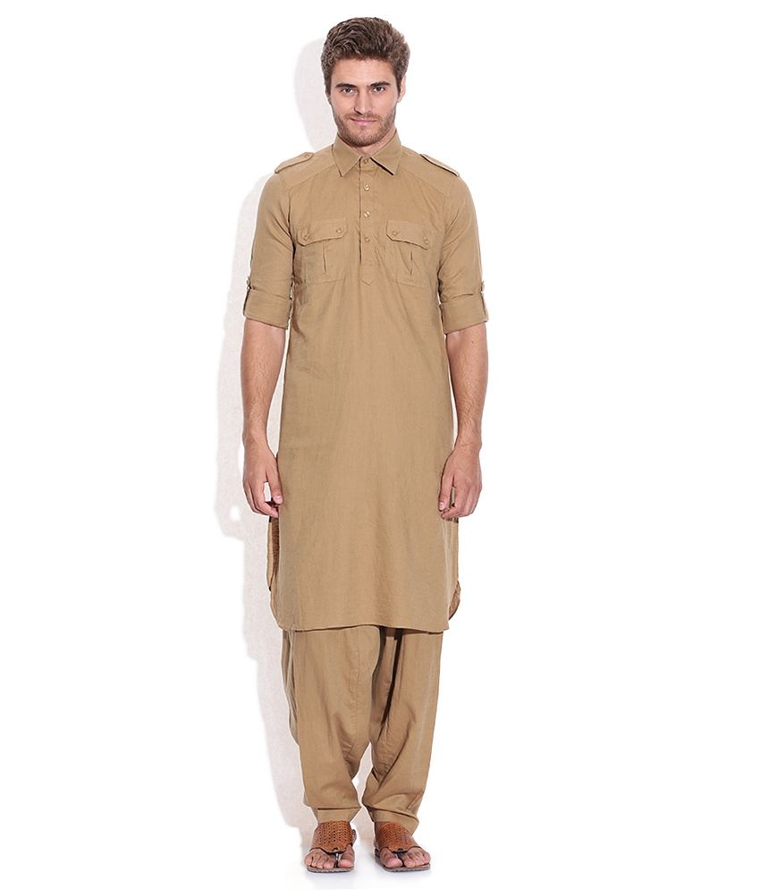 70% OFF on Raymond Ethnix Khaki Pathani 