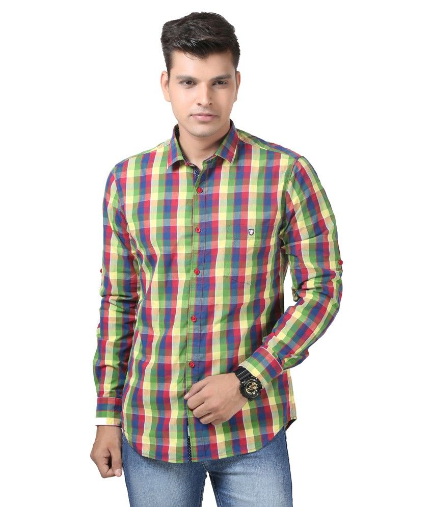 United & Fitch Multi Cotton Full Sleeves Casuals Shirt