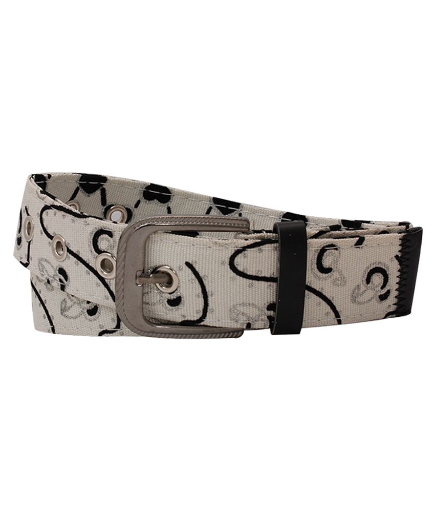 Kh Contemporary Design Canvas Belt In White Color available at snapdeal for Rs.140