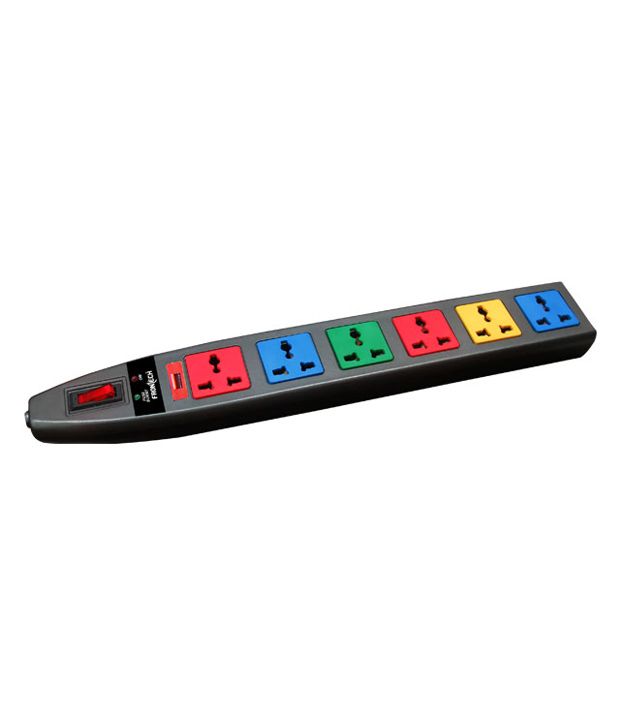 Frontech Multicolor 6 Socket Spike Buster available at snapdeal for Rs.300