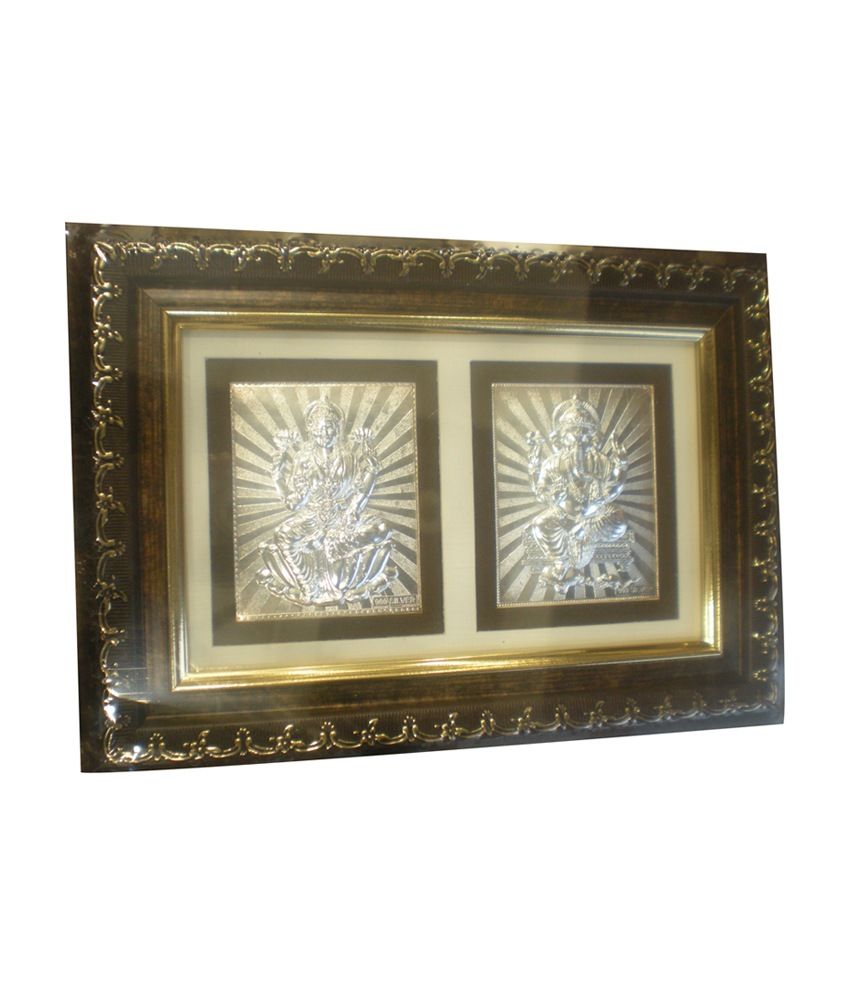 SRJ Silver Laxmi Ganesh Frame: Buy SRJ Silver Laxmi Ganesh Frame Online