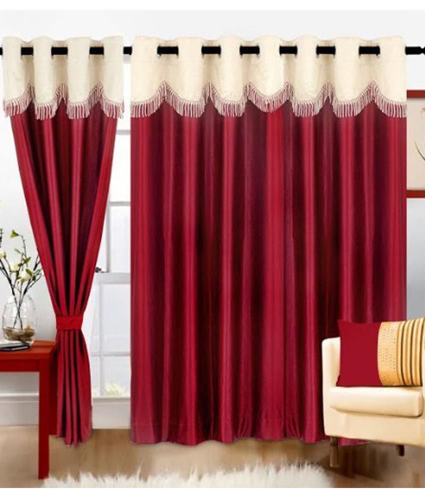 Buy India Tradeus Dollar Red Window Curtains Set Of 8 On