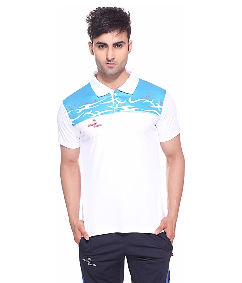 Ajio Off White Athletic T Shirt Men Regular Fit Crew-Neck T-Shirt
