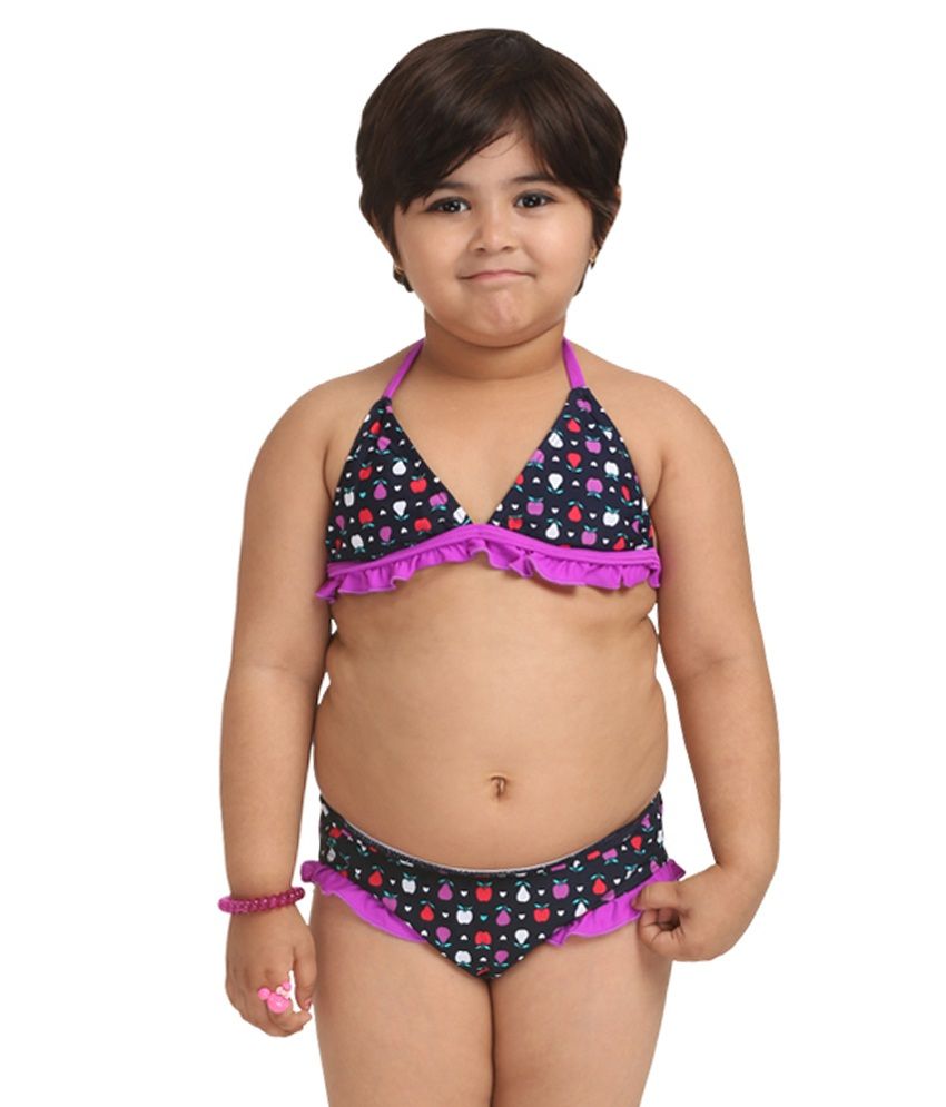 Fascinating Lingerie The Little Princess-girls So Cute Fruit Print Blue Haltered Bikini Set
