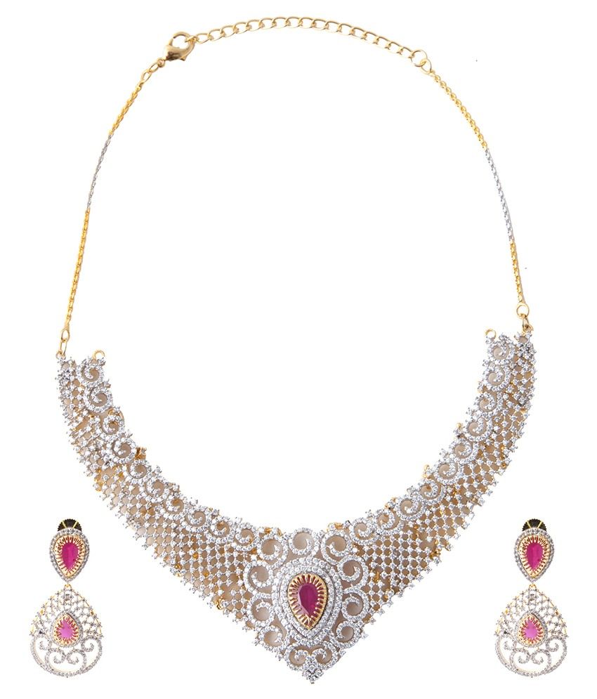 american diamond necklace flipkart