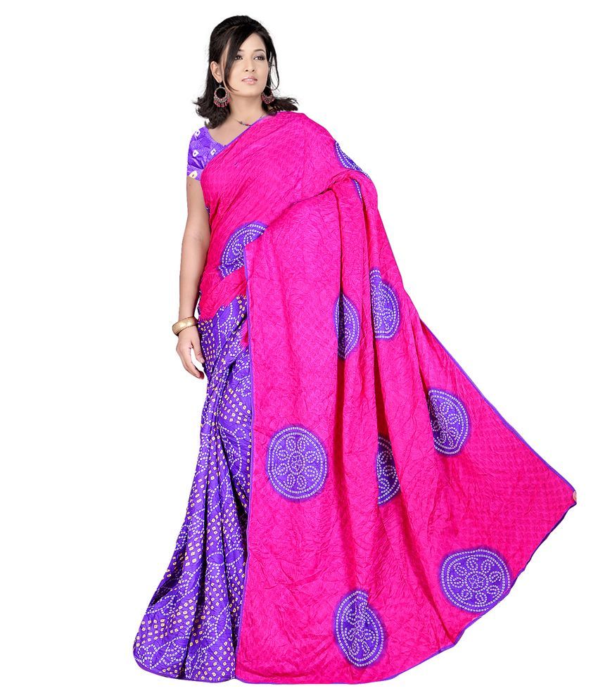 Envogue Pink Art Crepe Saree available at snapdeal for Rs.330