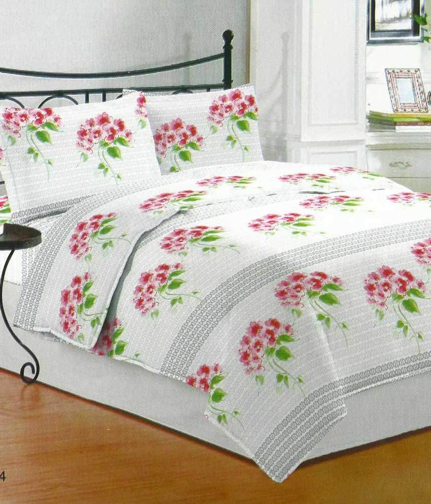 Bombay Dyeing Cotton Double Bed Sheet With 2 Pillow Covers Buy Bombay Dyeing Cotton Double Bed 