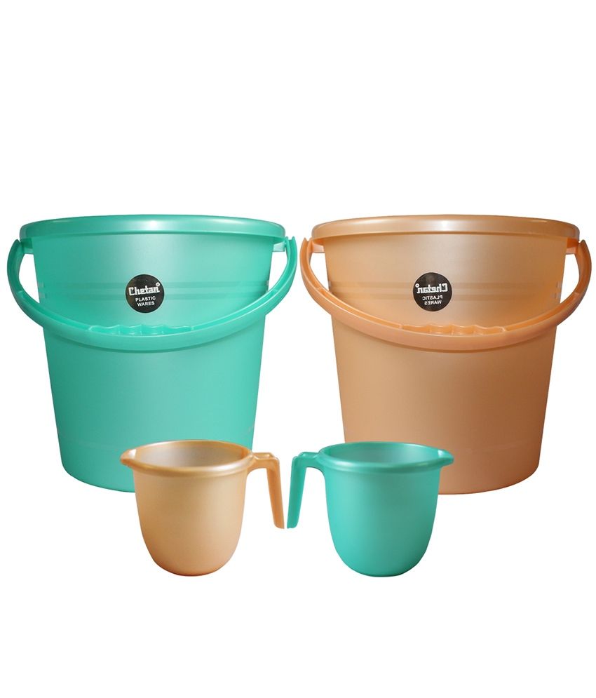 Chetan Combo Of Polypropylene (PP) 2 Buckets And 2 Mugs Buy Chetan