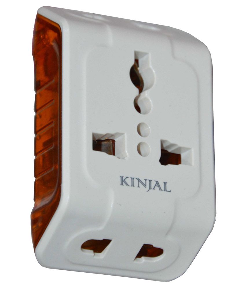 Kinjal White & Orange 6a Multiplug Socket - Pack Of 4 available at snapdeal for Rs.429