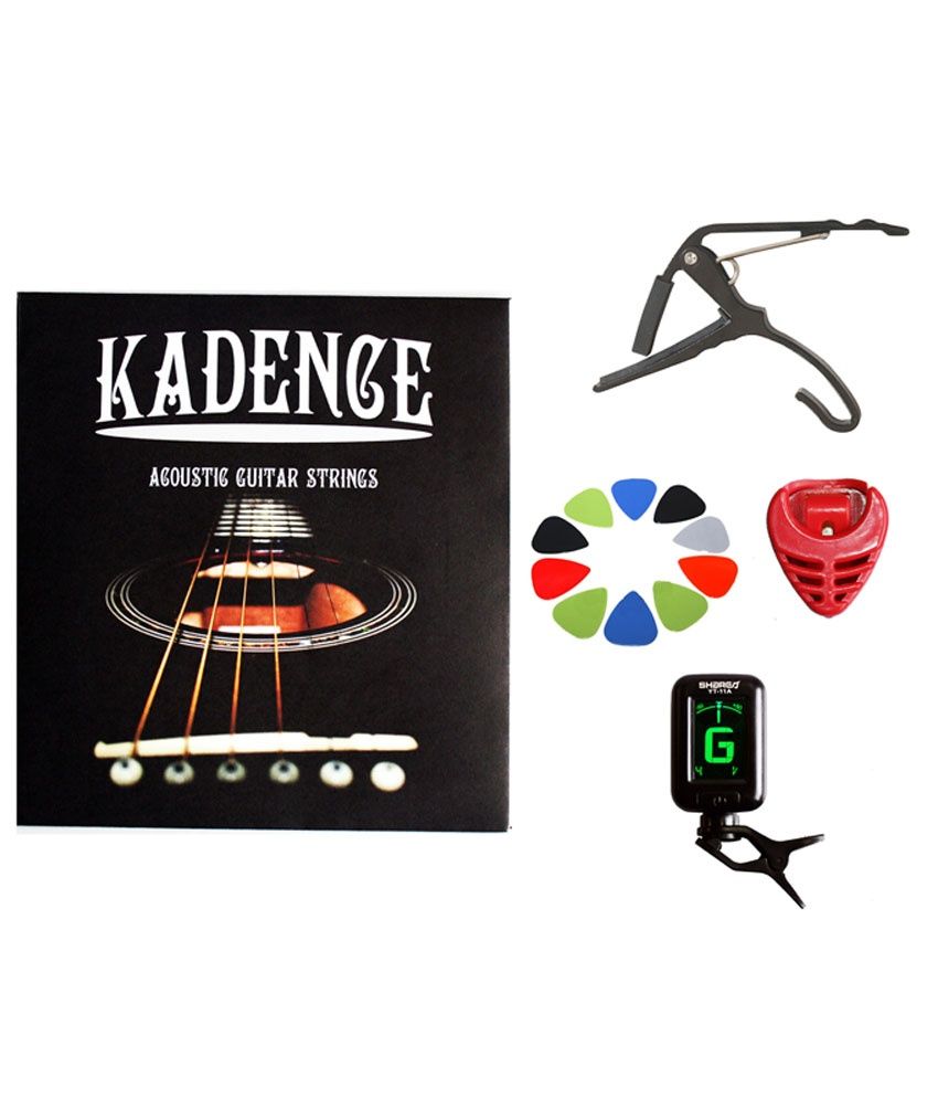 Kadence Combo Of Guitar Strings, 10 Picks, 1 Pick Holder, 1 Capo & 1 Tuner available at snapdeal for Rs.595
