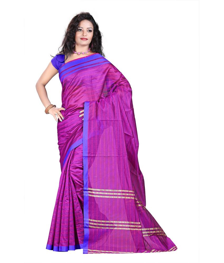 Ravi Designer Saree's Pink Cotton Saree available at snapdeal for Rs.2999