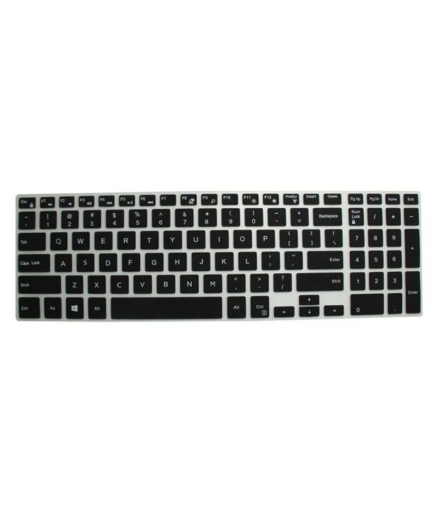 Saco Chiclet Keyboard Skin For Dell Vostro 3546 15.6-inch Laptop - Black With Clear
