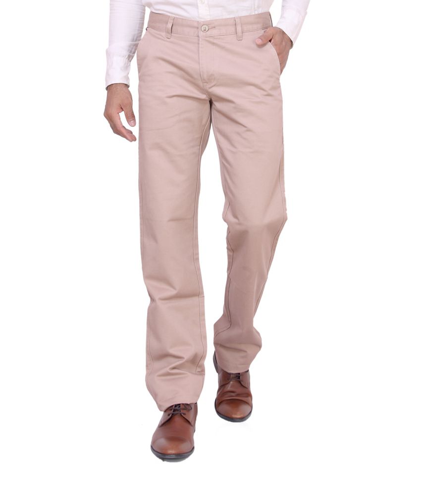 Dad Beige Cotton Lycra Formal Trouser For Men - Buy Dad Beige Cotton Lycra Formal Trouser For 