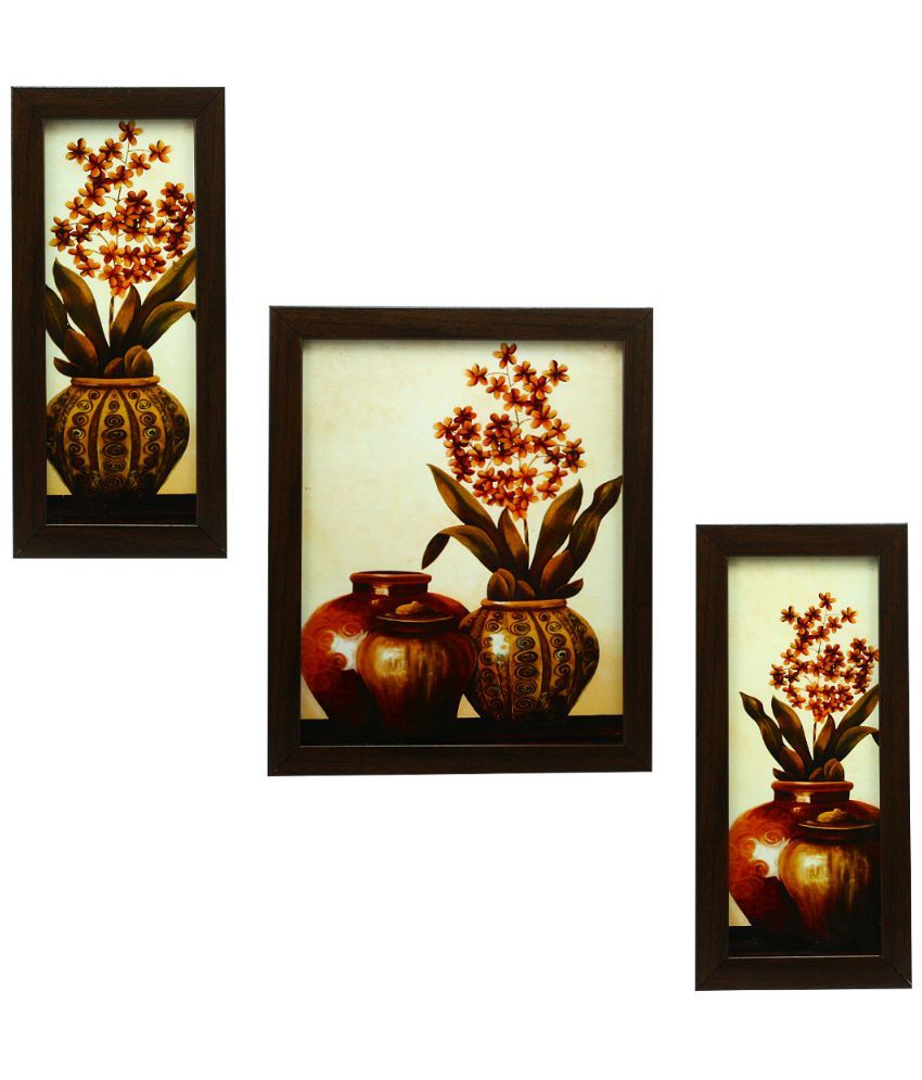 Indianara Matte Wooden Frame 3 Piece Set Of Framed Wall Hanging Buy