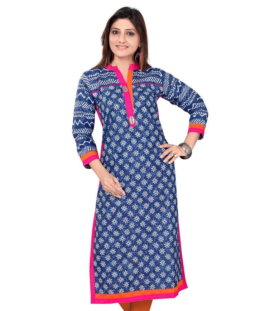 blue frock kurti