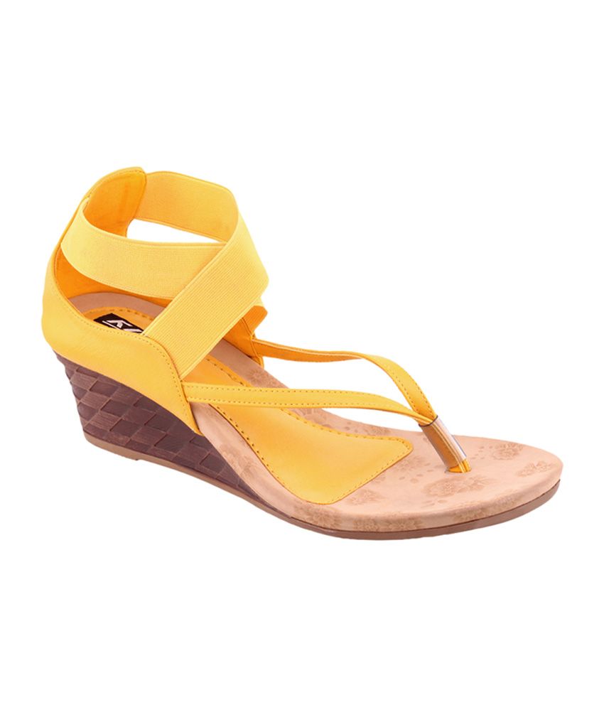 yellow heeled sandals