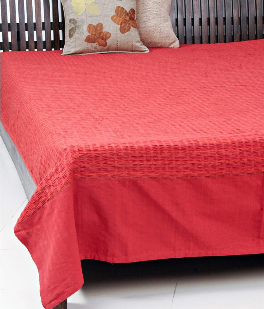 Fabindia Red Plain Single Bed Cover Buy Fabindia Red Plain Single Bed
