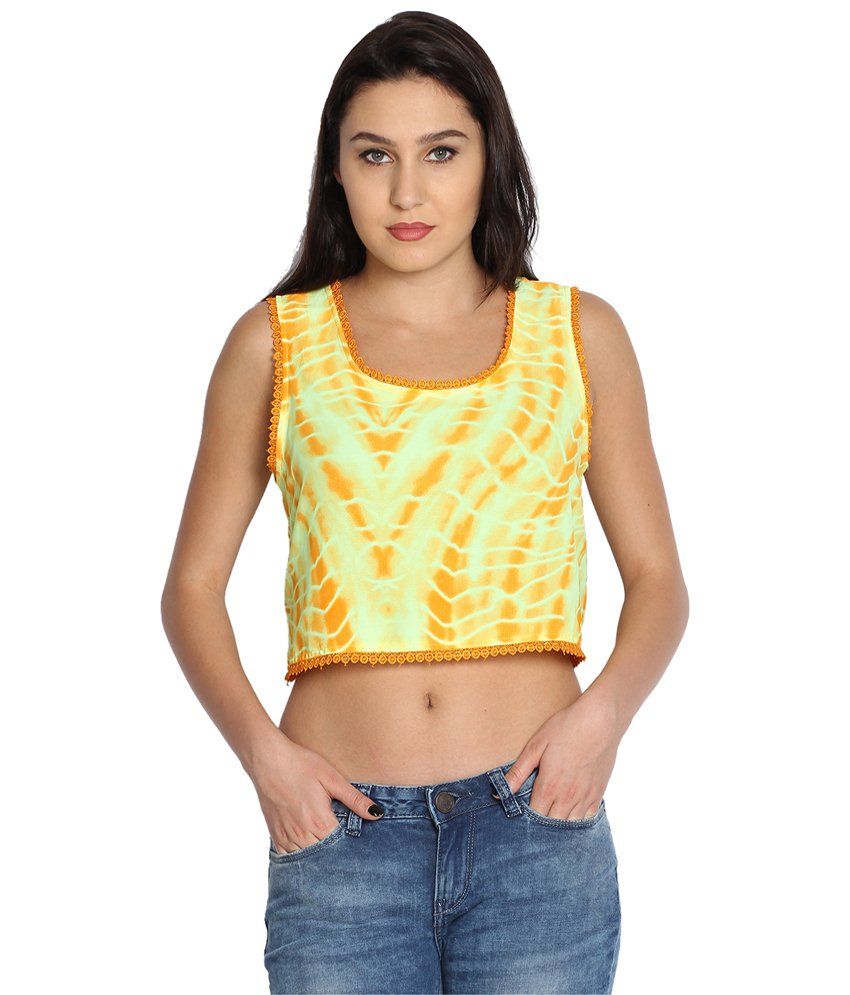 KNOW US BETTER Yellow Crop top