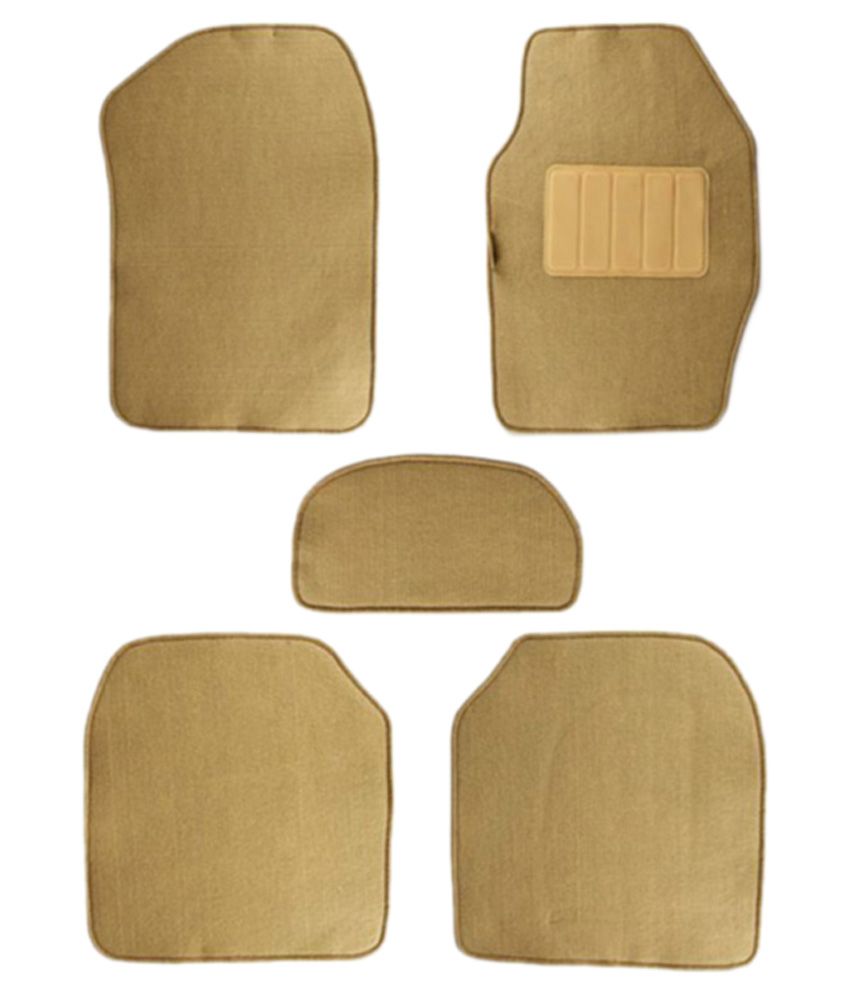 Takecare Beige Car Foot Mat Stallion For Maruti Alto 800 Set Of 5