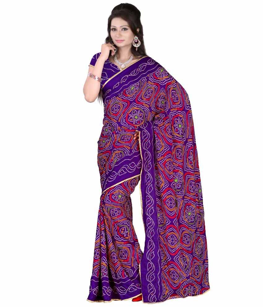 Sonakshi Sarees Multi Pure Crepe Saree available at SnapDeal for Rs.359