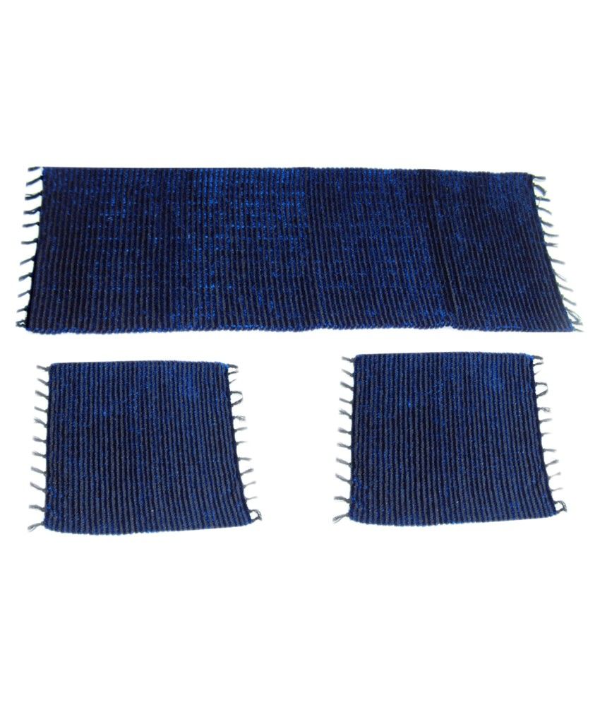 Abhinandan Textiles Black Polyester Car Seat Durries For Maruti Wagonr - Set Of 3