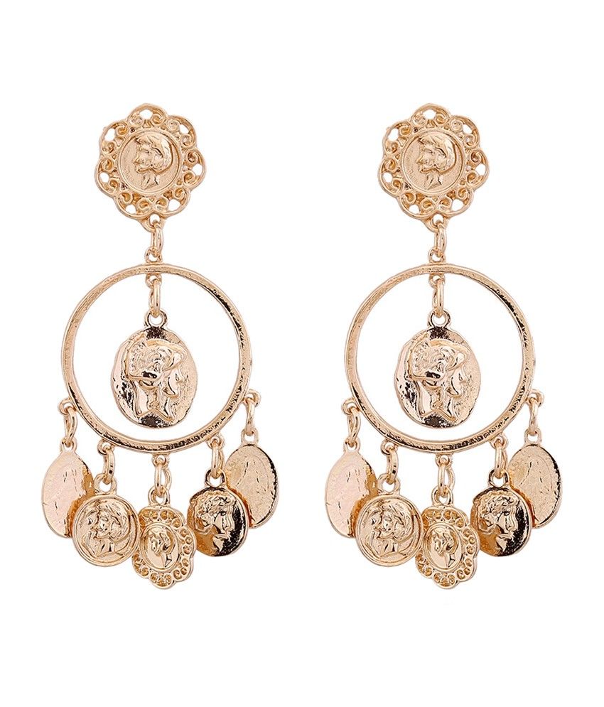 Cinderella Fashion Jewelry Golden Hanging Earrings: Buy Cinderella ...
