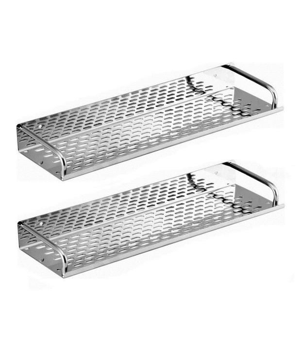 Jolly's Glossy Stainless Steel Utility Tray - Set Of 2