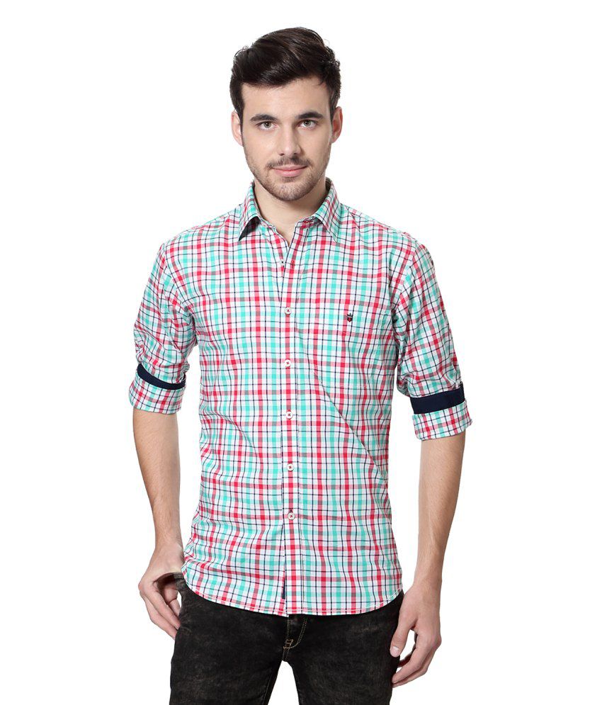 Louis Philippe Red Cotton Shirt - Buy Louis Philippe Red Cotton Shirt Online at Low Price in ...