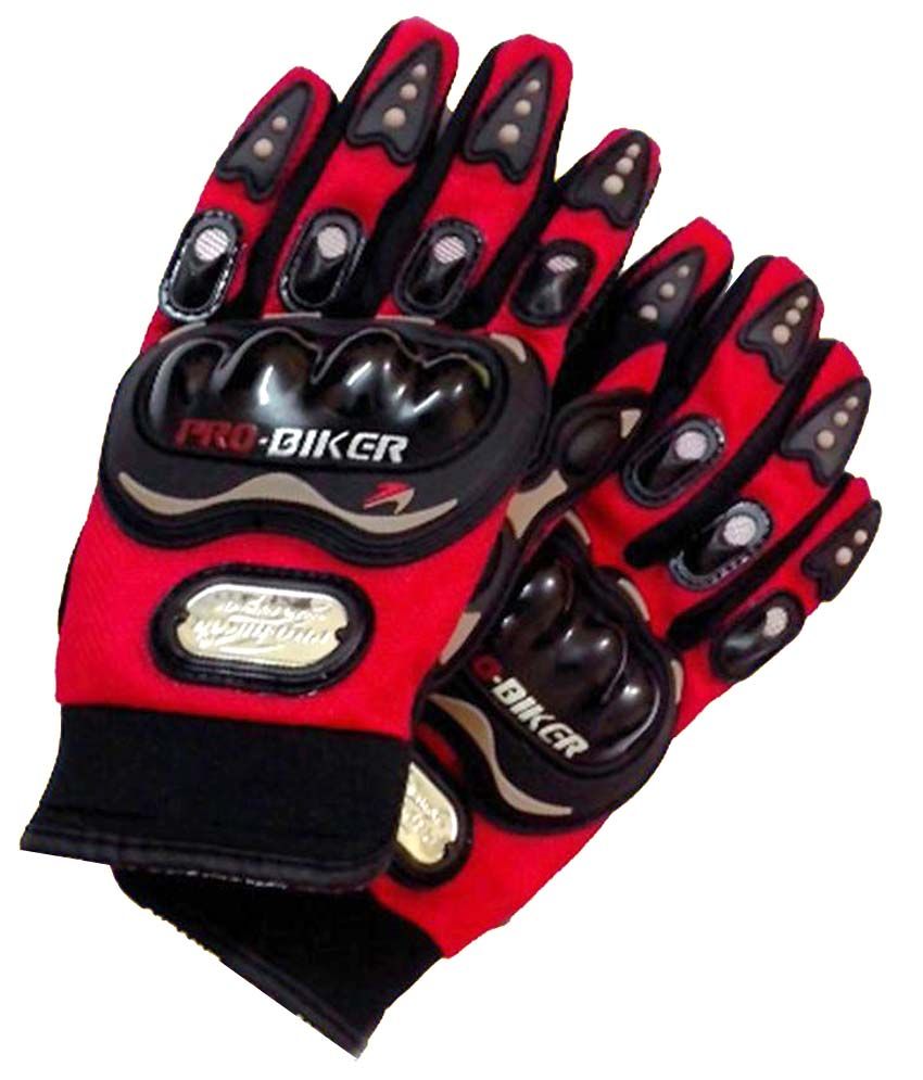 pro biker gloves red