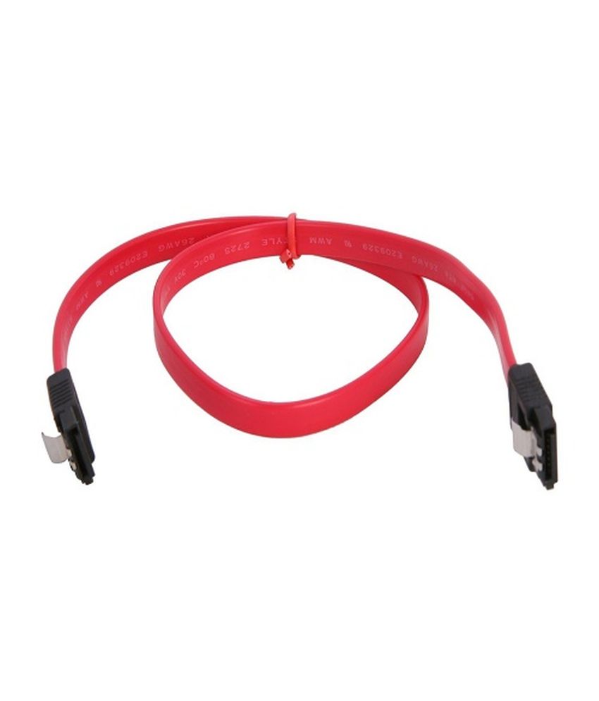 Storite Sata Iii (sata 3) Cable Red (50cm) With Both End Locking Latch