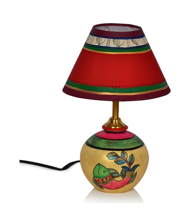 Exclusivelane Madhubani Matki Table Lamp In Terracotta available at snapdeal for Rs.1699