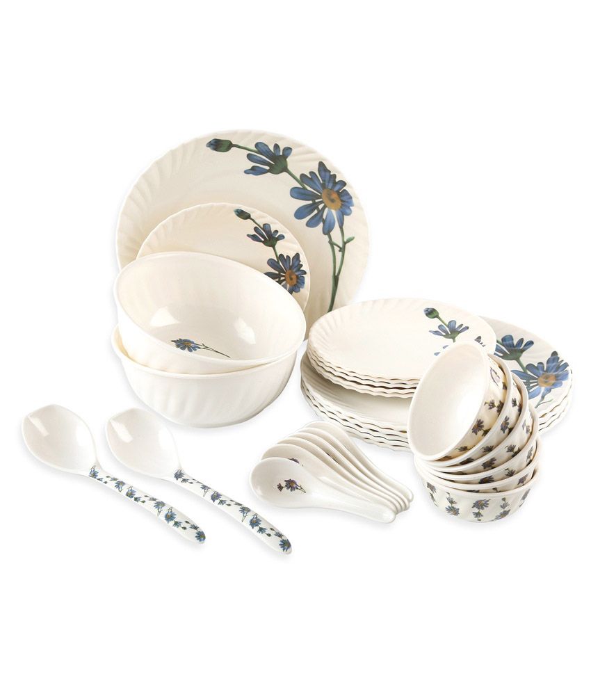 Buy Birdy White Melamine Dinner Set 28 Pcs on Snapdeal PaisaWapas