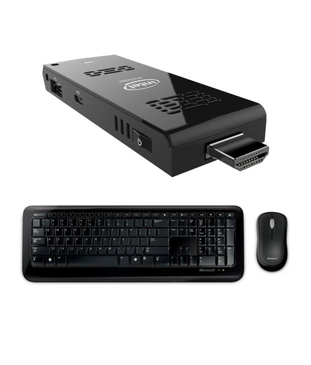 Intel Mini Compute Stick (stck1a32wfc) Pc Stick (intel Atom Quad-core-2 Gb Ram-32 Gb Storage-windows 8.1)-(black) With Microsoft Wireless Keyboard And Mouse available at snapdeal for Rs.9241