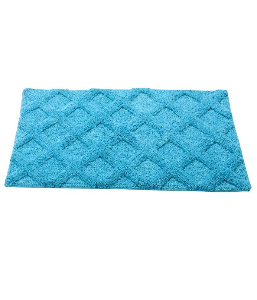 Homefurry Blue Cotton Floor Mat Buy Homefurry Blue Cotton Floor Mat