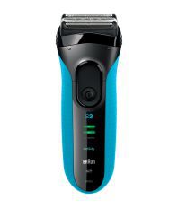 Braun Wet and Dry Series 3 3040 Shaver For Men (Black, Blue) 