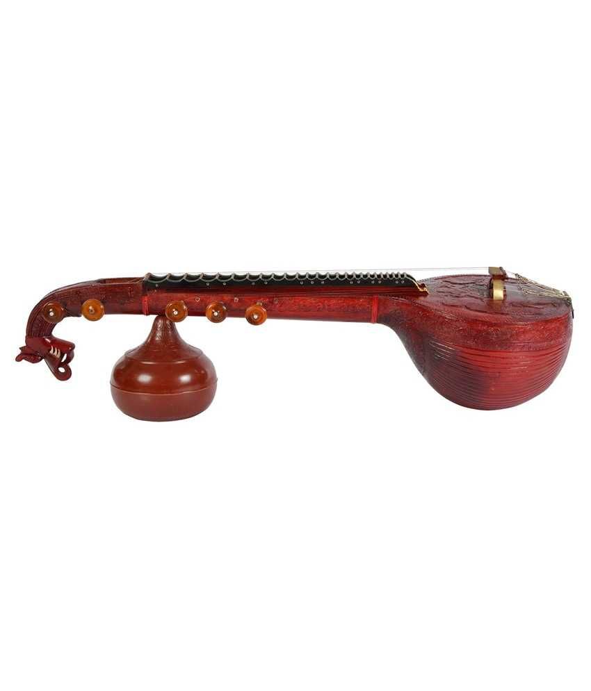 Lakshman Sruthi Joint Veena Light Carving with Standard Stand, Mela Cover and Veena Cover Buy