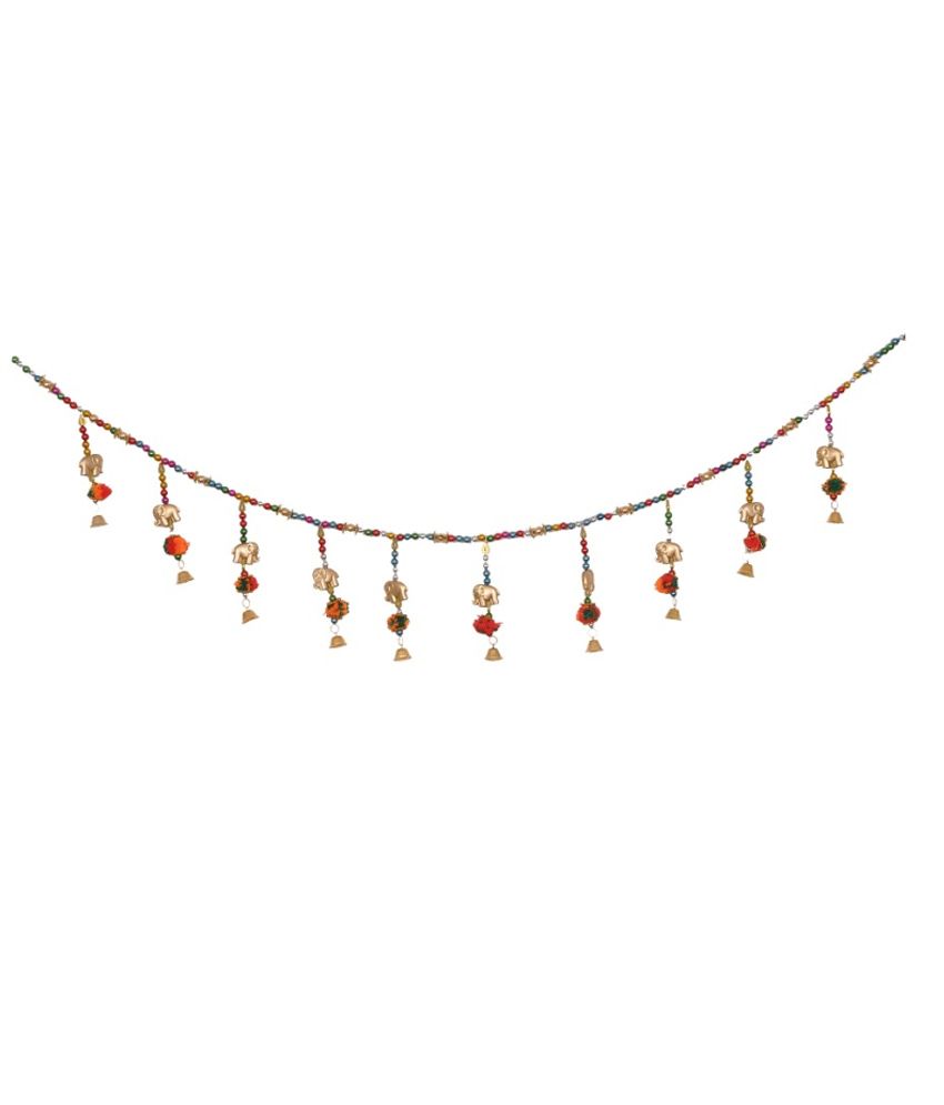 Elite Handicrafts Multicolor Beads And Elephant Motif Toran For Diwali Decoration Elite Handicrafts Multicolor Beads And Elephant Motif Toran For Diwali Decoration